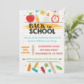 Terug naar schoolfeest kaart (Staand voorkant)