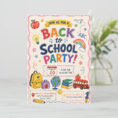 Terug naar schoolfeest  kaart (Staand voorkant)