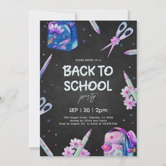 Terug naar schoolfeest kaart (Voorkant)