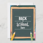 Terug naar schoolfeest Krijt Groene uitnodiging (Achterkant)