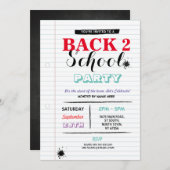 Terug naar schoolfeest Notitiedocument vun inkt ui Kaart (Voorkant / Achterkant)