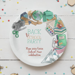 Terug naar schoolfeest papieren bordje