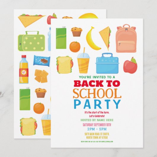 Terug naar schoolfeest Picknick voor school Kaart (Voorkant / Achterkant)