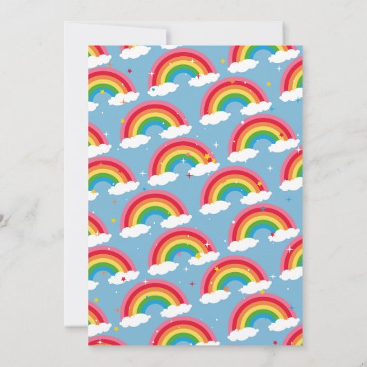 Terug naar schoolfeest Rainbow Invite Kaart (Achterkant)