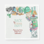 Terug naar schoolfeest servet (Voorkant)