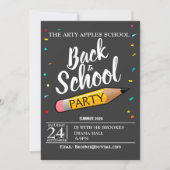 Terug naar schoolfeest Uitnodigen Kaart (Voorkant)