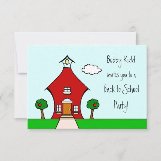 Terug naar schoolfeest Uitnodigen Kaart (Voorkant)