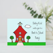 Terug naar schoolfeest Uitnodigen Kaart (Staand voorkant)