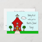 Terug naar schoolfeest Uitnodigen Kaart (Voorkant / Achterkant)