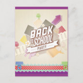 Terug naar schoolfeest uitnodiging briefkaart (Voorkant)