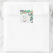 Terug naar schoolfeest vierkante sticker (Tas)