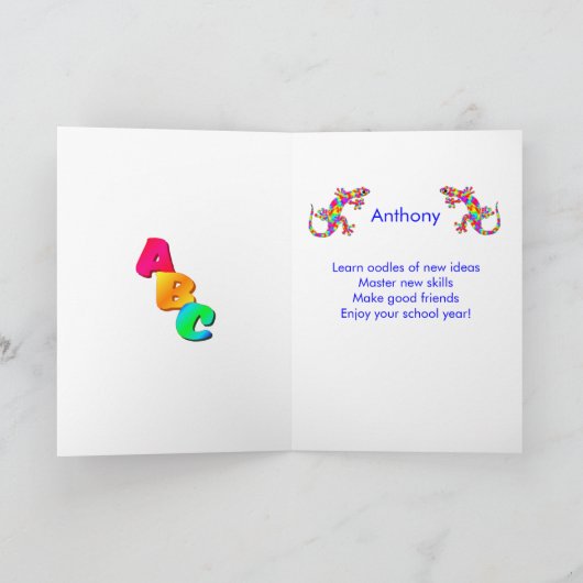 Terug naar schoolfeest voor kinderen kaart (Binnen)