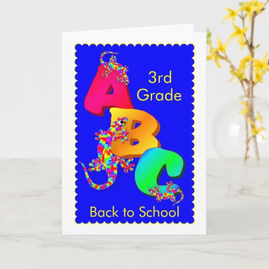 Terug naar schoolfeest voor kinderen kaart (Gele Bloem)