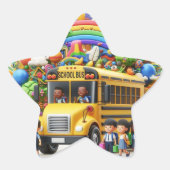 Terug naar schoolfeesten ster sticker (Voorkant)