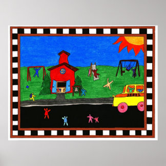 Terug naar schoolformaat afdrukken poster