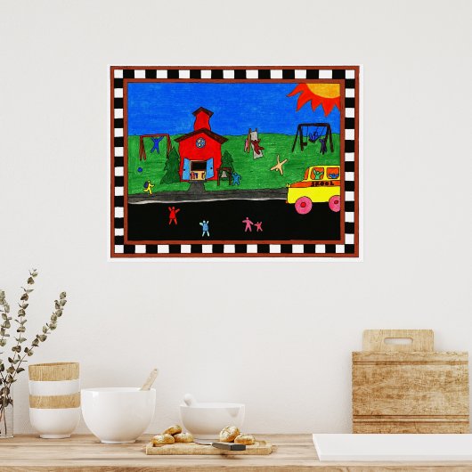 Terug naar schoolformaat afdrukken poster (Keuken)