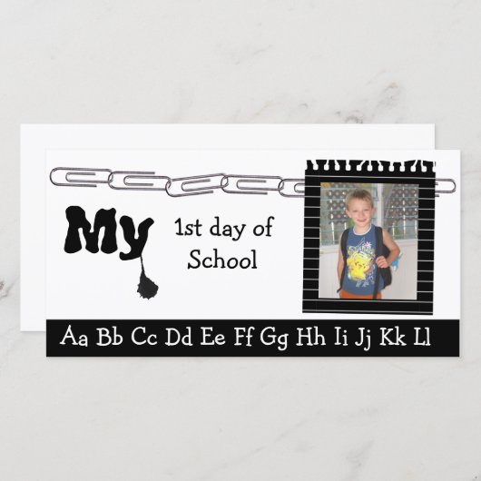 Terug naar schoolfotokaart aankondiging (Voorkant / Achterkant)