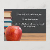 Terug naar schooljaar leraar waarderingskaart briefkaart (Achterkant)