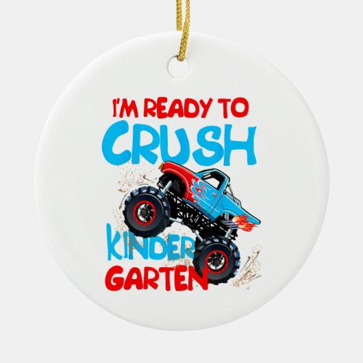 Terug naar schooljongens Eerste Dag Kindergarten M Keramisch Ornament (Voorkant)