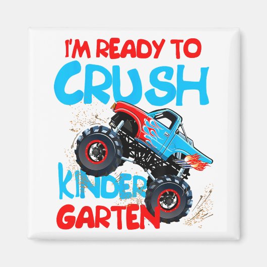 Terug naar schooljongens Eerste Dag Kindergarten M Magneet (Voorkant)