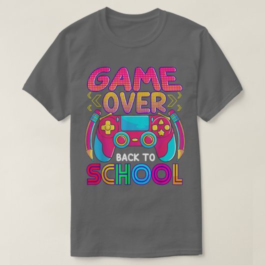 Terug naar schooljongens Gaming Video Gamer T-shirt (Design voorkant)