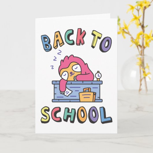 Terug naar schoolkaart kaart (Gele Bloem)