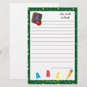Terug naar Schoolkarton Stationery dk groen Briefpapier (Voorkant / Achterkant)