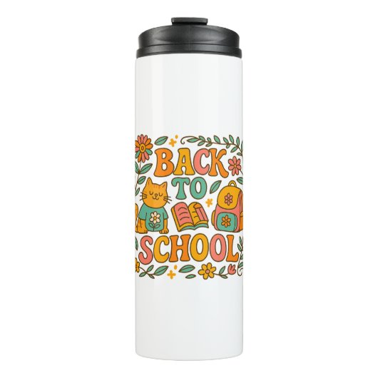 Terug naar schoolkat thermosbeker (Voorkant)