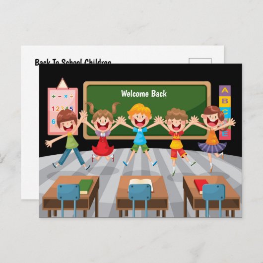 Terug naar Schoolkinderen Briefkaart (Voorkant / Achterkant)