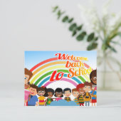 TERUG NAAR SCHOOLKINDEREN BRIEFKAART (Staand voorkant)
