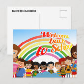 TERUG NAAR SCHOOLKINDEREN BRIEFKAART (Voorkant / Achterkant)