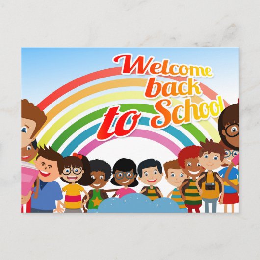 TERUG NAAR SCHOOLKINDEREN BRIEFKAART (Voorkant)