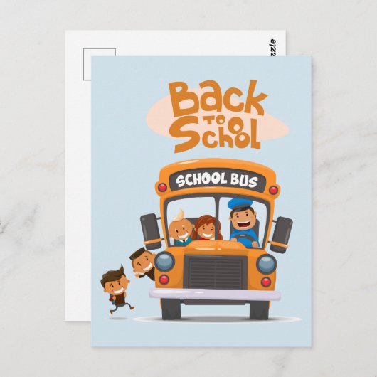 Terug naar schoolkinderen briefkaart (Voorkant / Achterkant)