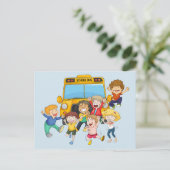 Terug naar schoolkinderen briefkaart (Staand voorkant)