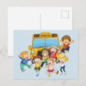 Terug naar schoolkinderen briefkaart (Voorkant / Achterkant)