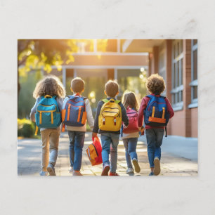 TERUG NAAR SCHOOLKINDEREN FEESTDAGENKAART