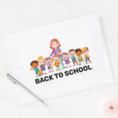 Terug naar Schoolkinderen Rechthoekige Sticker (Envelop)