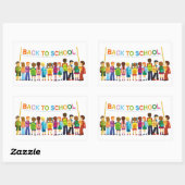 Terug naar Schoolkinderen Rechthoekige Sticker (Vel)