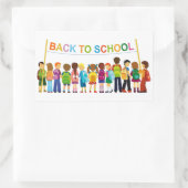 Terug naar Schoolkinderen Rechthoekige Sticker (Tas)