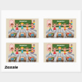Terug naar Schoolkinderen Rechthoekige Sticker (Vel)