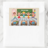 Terug naar Schoolkinderen Rechthoekige Sticker (Tas)