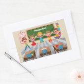 Terug naar Schoolkinderen Rechthoekige Sticker (Envelop)