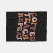 Terug naar schoolkoffie Teach Herhaal lerarenleven Fleece Deken (Voorkant (Horizontaal))