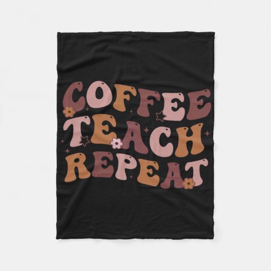 Terug naar schoolkoffie Teach Herhaal lerarenleven Fleece Deken (Voorkant)