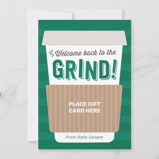 Terug naar schoolleraar Coffee Gift Kaart Holder (Voorkant)