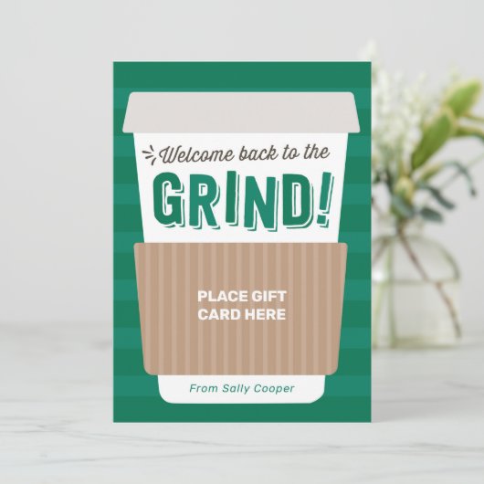 Terug naar schoolleraar Coffee Gift Kaart Holder (Staand voorkant)