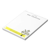 Terug naar schoolleraar Gele Florence Aangepast Notitieblok (Linkerzijde)