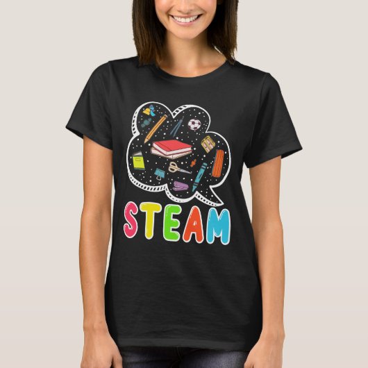 Terug naar schoolleraar Gift Graphic STEAM T-shirt (Voorkant)