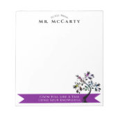 Terug naar schoolleraar Kleurrijke boomstructuur A Notitieblok (Voorkant)