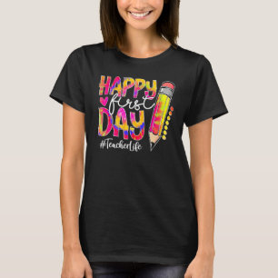Terug naar schoolleraar leven potlood Tie Dye Happ T-shirt